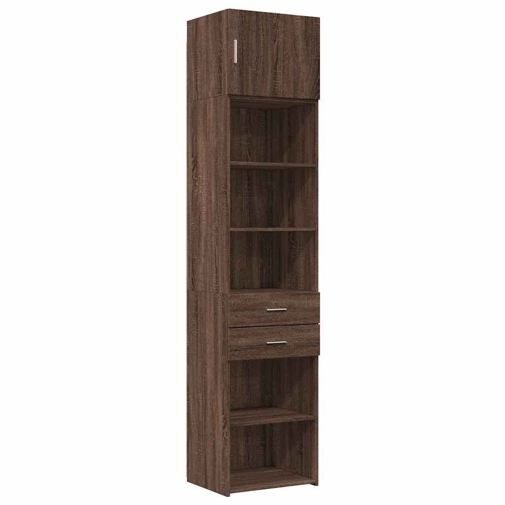 Ντουλάπι Αποθήκευσης Στενό Δρυς 50x42,5x225 εκ. Επεξεργ. Ξύλο