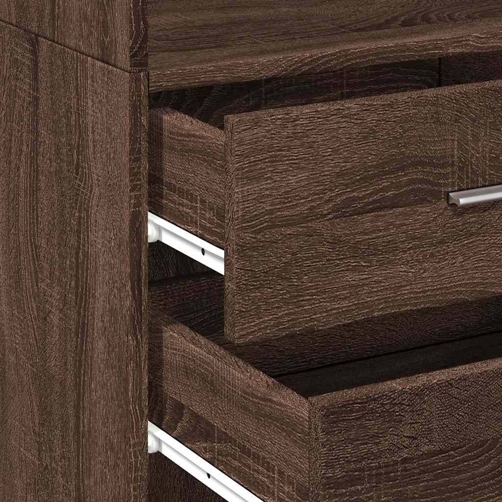 Ντουλάπι Αποθήκευσης Στενό Δρυς 50x42,5x225 εκ. Επεξεργ. Ξύλο