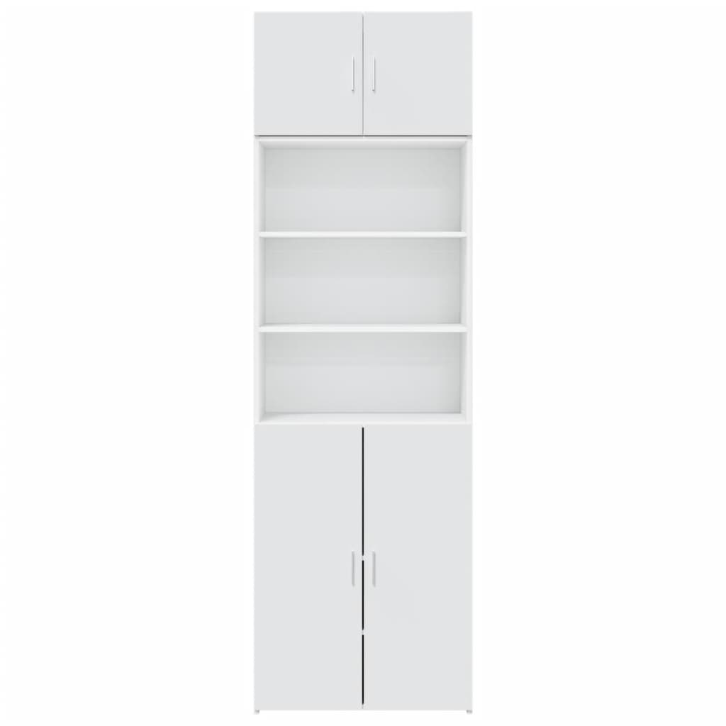 Ραφιέρα με Ντουλάπια Λευκή 70x42,5x225 εκ. Επεξεργασμένο Ξύλο - Pakobazaar