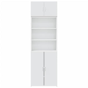 Ραφιέρα με Ντουλάπια Λευκή 70x42,5x225 εκ. Επεξεργασμένο Ξύλο - Pakobazaar