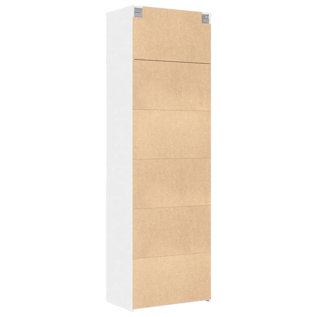 Ραφιέρα με Ντουλάπια Λευκή 70x42,5x225 εκ. Επεξεργασμένο Ξύλο - Pakobazaar