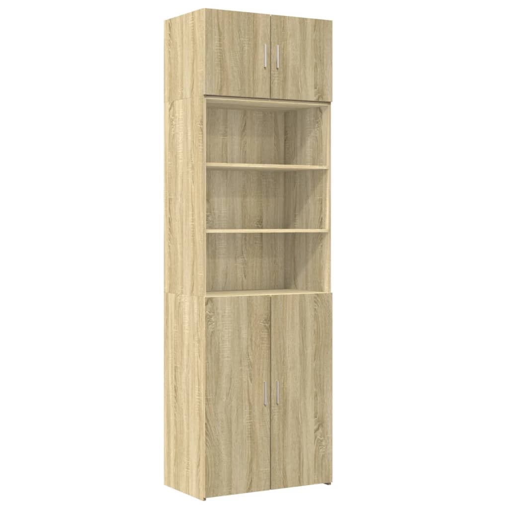 Ραφιέρα με Ντουλάπια Sonoma Δρυς 70x42,5x225 εκ. Επεξ. Ξύλο - Pakobazaar