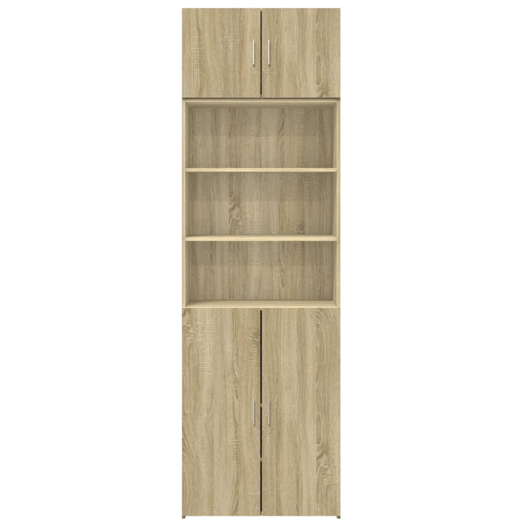 Ραφιέρα με Ντουλάπια Sonoma Δρυς 70x42,5x225 εκ. Επεξ. Ξύλο - Pakobazaar