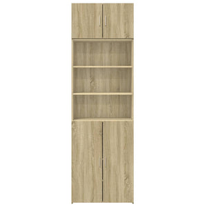 Ραφιέρα με Ντουλάπια Sonoma Δρυς 70x42,5x225 εκ. Επεξ. Ξύλο - Pakobazaar