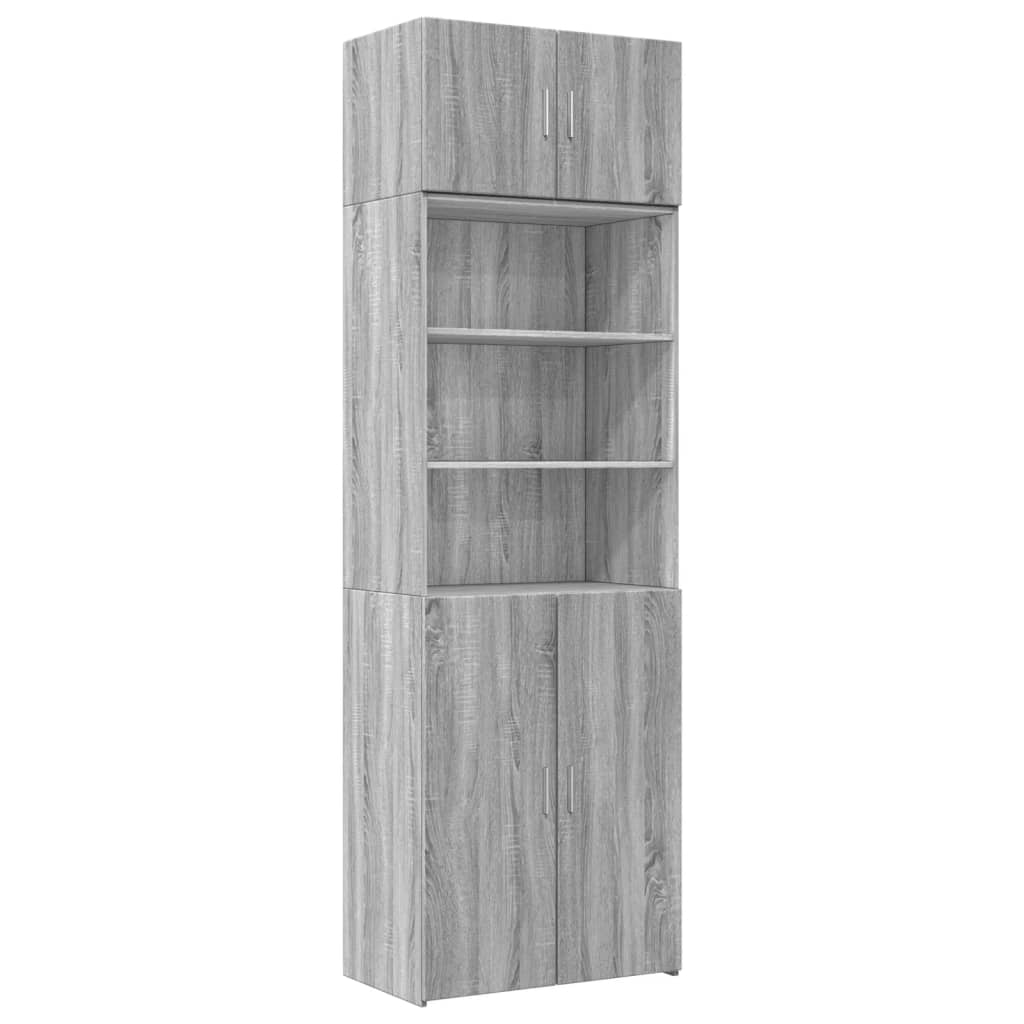 Ραφιέρα με Ντουλάπια Γκρι Sonoma 70x42,5x225 εκ. Επεξ. Ξύλο