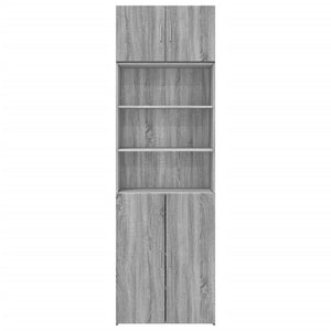 Ραφιέρα με Ντουλάπια Γκρι Sonoma 70x42,5x225 εκ. Επεξ. Ξύλο