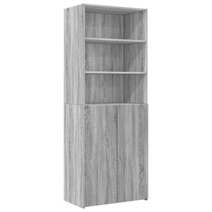 Ραφιέρα με Ντουλάπια Γκρι Sonoma 70x42,5x225 εκ. Επεξ. Ξύλο