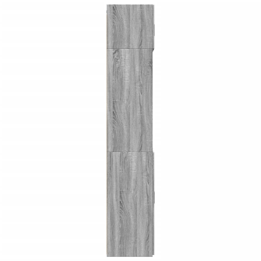 Ραφιέρα με Ντουλάπια Γκρι Sonoma 70x42,5x225 εκ. Επεξ. Ξύλο