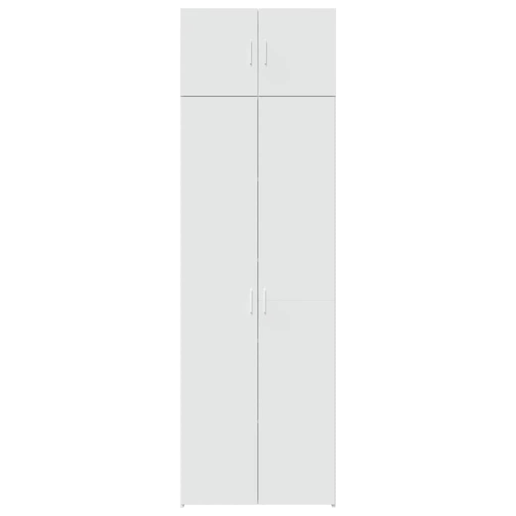 Ραφιέρα με Ντουλάπια Λευκή 70x42,5x225 εκ. Επεξεργασμένο Ξύλο - Pakobazaar
