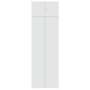 Ραφιέρα με Ντουλάπια Λευκή 70x42,5x225 εκ. Επεξεργασμένο Ξύλο - Pakobazaar