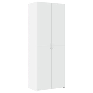 Ραφιέρα με Ντουλάπια Λευκή 70x42,5x225 εκ. Επεξεργασμένο Ξύλο - Pakobazaar