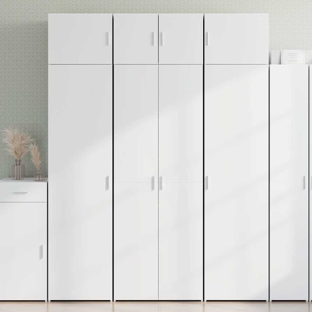 Ραφιέρα με Ντουλάπια Λευκή 70x42,5x225 εκ. Επεξεργασμένο Ξύλο - Pakobazaar