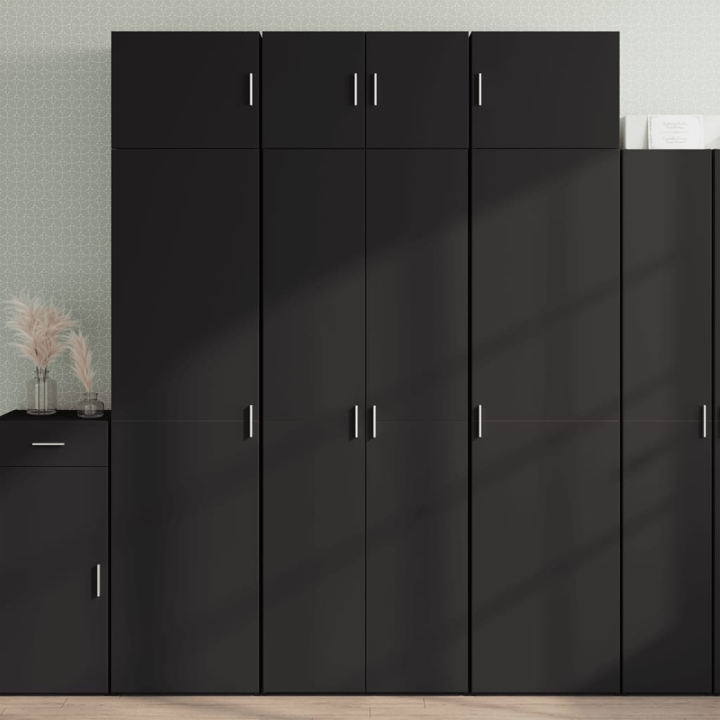Ραφιέρα με Ντουλάπια Μαύρο 70 x 42,5 x 225 εκ. από Επεξ. Ξύλο