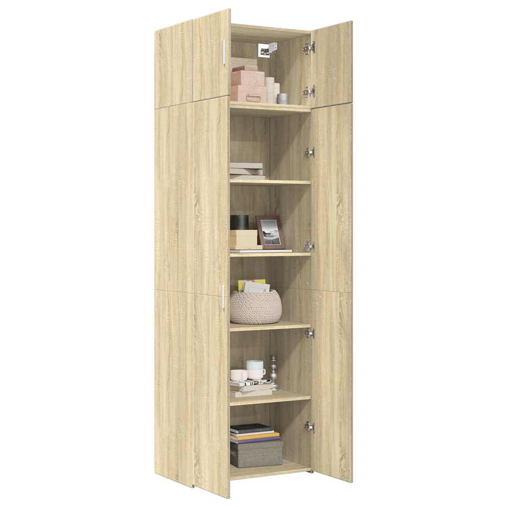Ραφιέρα με Ντουλάπια Sonoma Δρυς 70x42,5x225 εκ. Επεξ. Ξύλο