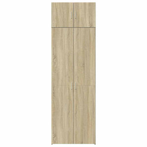 Ραφιέρα με Ντουλάπια Sonoma Δρυς 70x42,5x225 εκ. Επεξ. Ξύλο