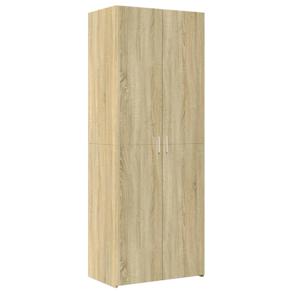 Ραφιέρα με Ντουλάπια Sonoma Δρυς 70x42,5x225 εκ. Επεξ. Ξύλο
