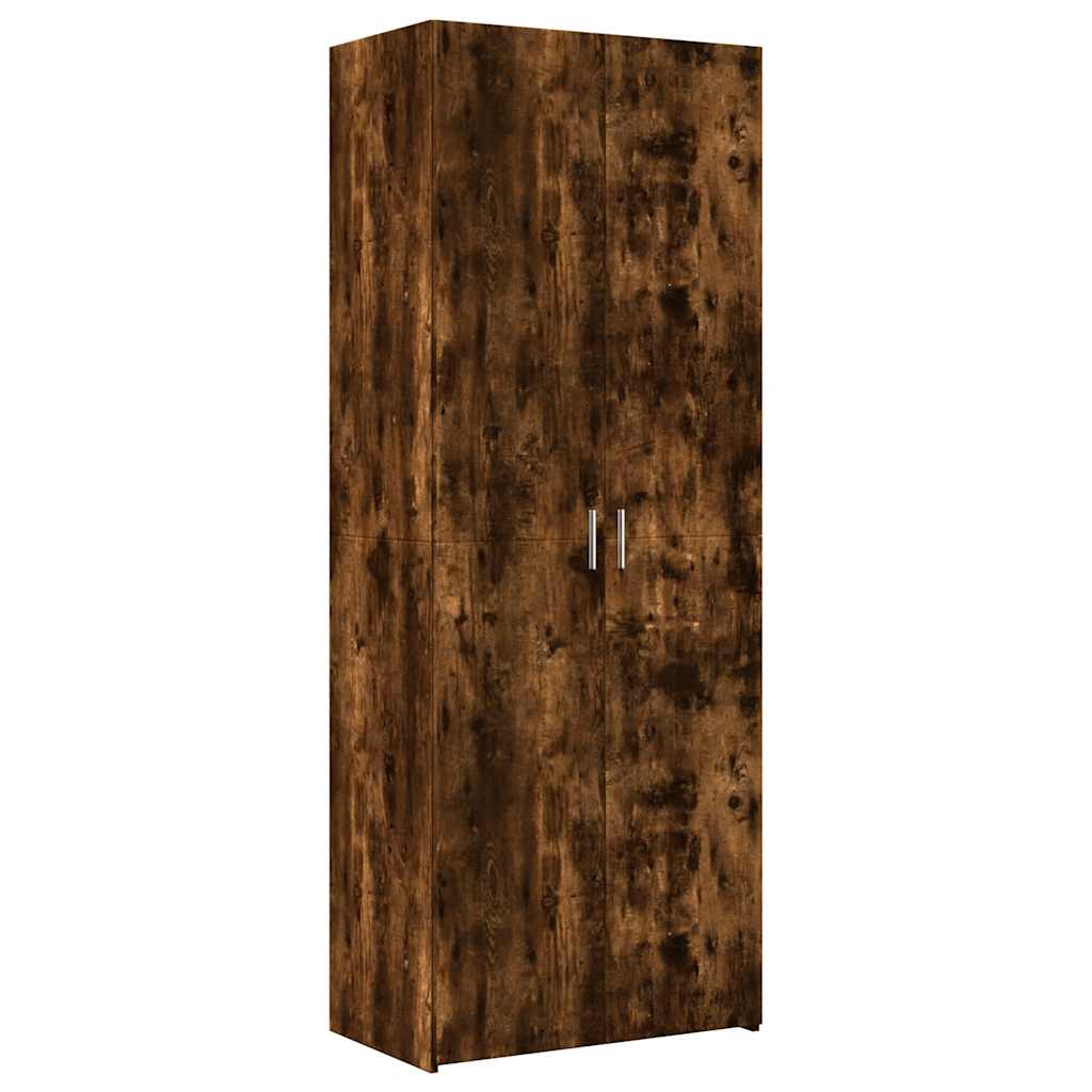 Ραφιέρα με Ντουλάπια Καπνιστή Δρυς 70x42,5x225 εκ. Επεξ. Ξύλο - Pakobazaar
