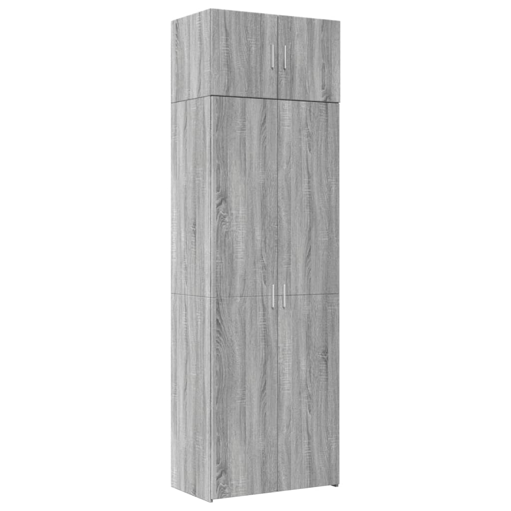 Ραφιέρα με Ντουλάπια Γκρι Sonoma 70x42,5x225 εκ. Επεξ. Ξύλο