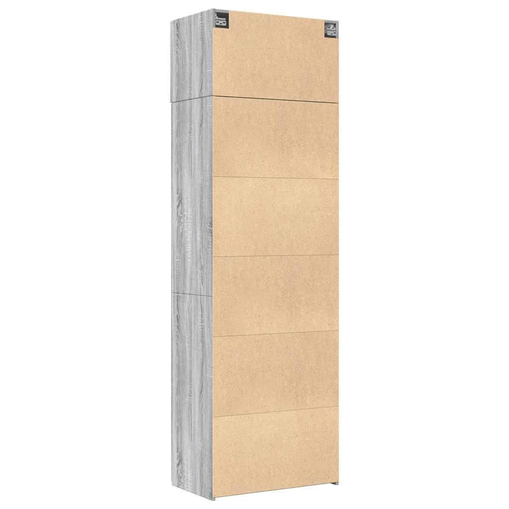 Ραφιέρα με Ντουλάπια Γκρι Sonoma 70x42,5x225 εκ. Επεξ. Ξύλο