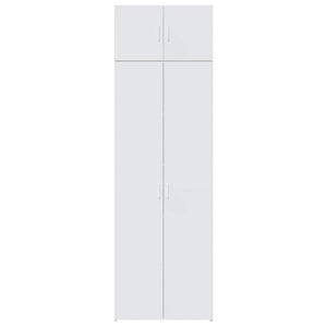 Ραφιέρα με Ντουλάπια Λευκή 70x42,5x225 εκ. Επεξεργασμένο Ξύλο - Pakobazaar