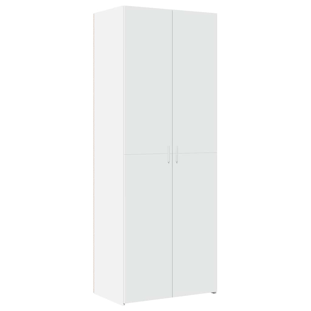Ραφιέρα με Ντουλάπια Λευκή 70x42,5x225 εκ. Επεξεργασμένο Ξύλο - Pakobazaar