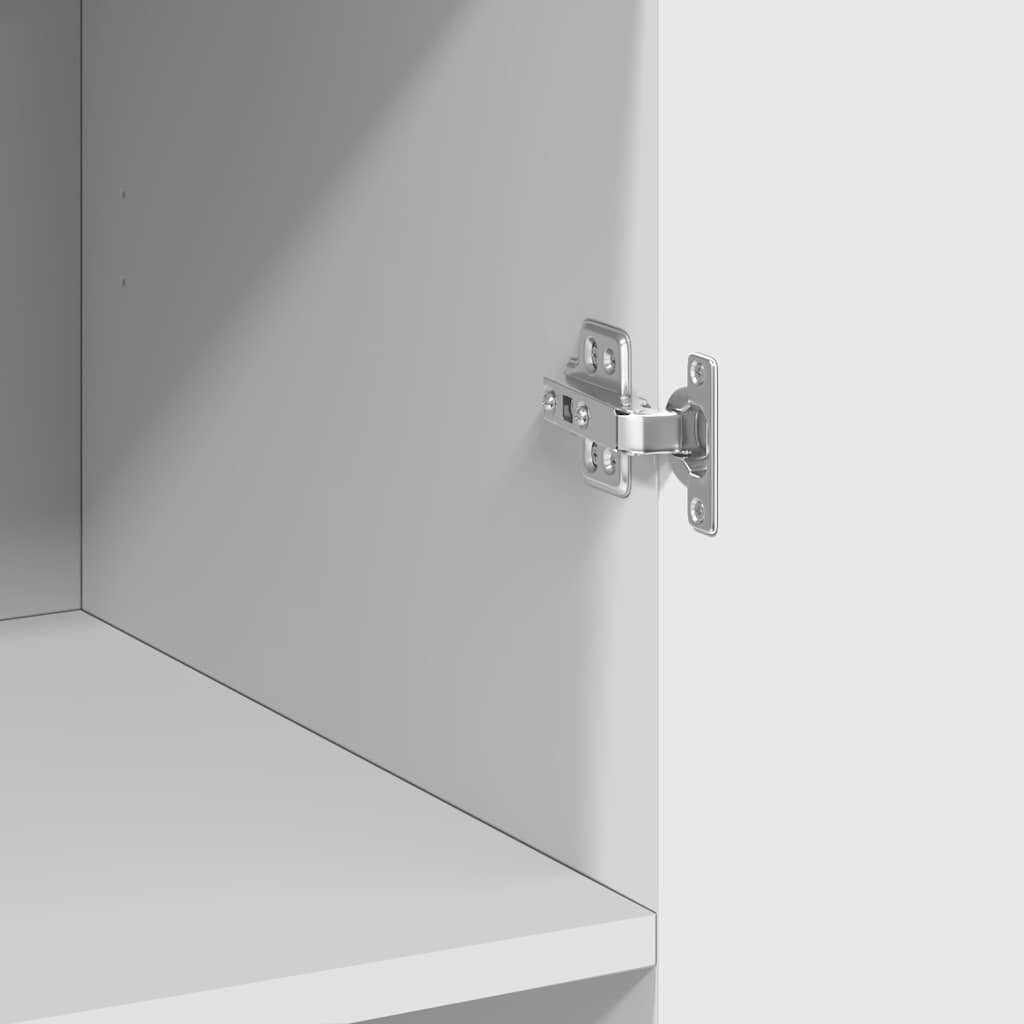 Ραφιέρα με Ντουλάπια Λευκή 70x42,5x225 εκ. Επεξεργασμένο Ξύλο - Pakobazaar