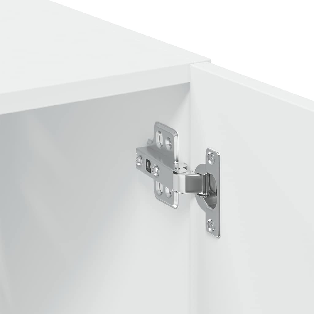 Ραφιέρα με Ντουλάπια Λευκή 70x42,5x225 εκ. Επεξεργασμένο Ξύλο - Pakobazaar