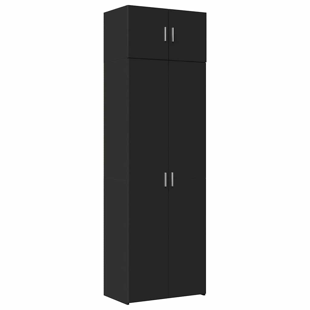 Ραφιέρα με Ντουλάπια Μαύρο 70 x 42,5 x 225 εκ. από Επεξ. Ξύλο