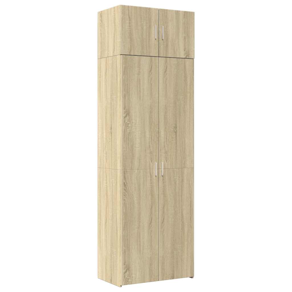 Ραφιέρα με Ντουλάπια Sonoma Δρυς 70x42,5x225 εκ. Επεξ. Ξύλο - Pakobazaar