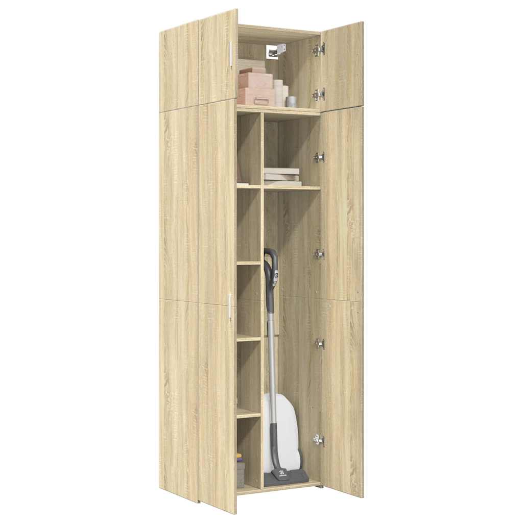 Ραφιέρα με Ντουλάπια Sonoma Δρυς 70x42,5x225 εκ. Επεξ. Ξύλο - Pakobazaar