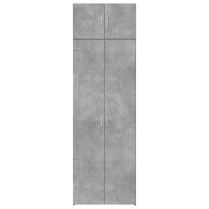 Ραφιέρα με Ντουλάπια Γκρι Σκυροδέμ. 70x42,5x225 εκ. Επεξ. Ξύλο