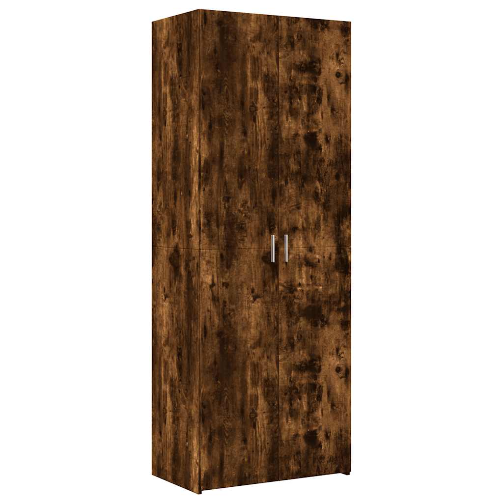 Ραφιέρα με Ντουλάπια Καπνιστή Δρυς 70x42,5x225 εκ. Επεξ. Ξύλο - Pakobazaar