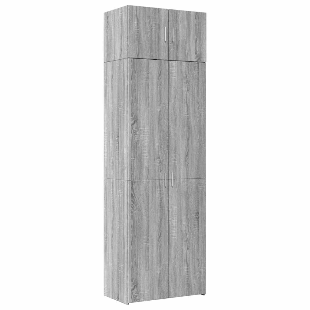 Ραφιέρα με Ντουλάπια Γκρι Sonoma 70x42,5x225 εκ. Επεξ. Ξύλο