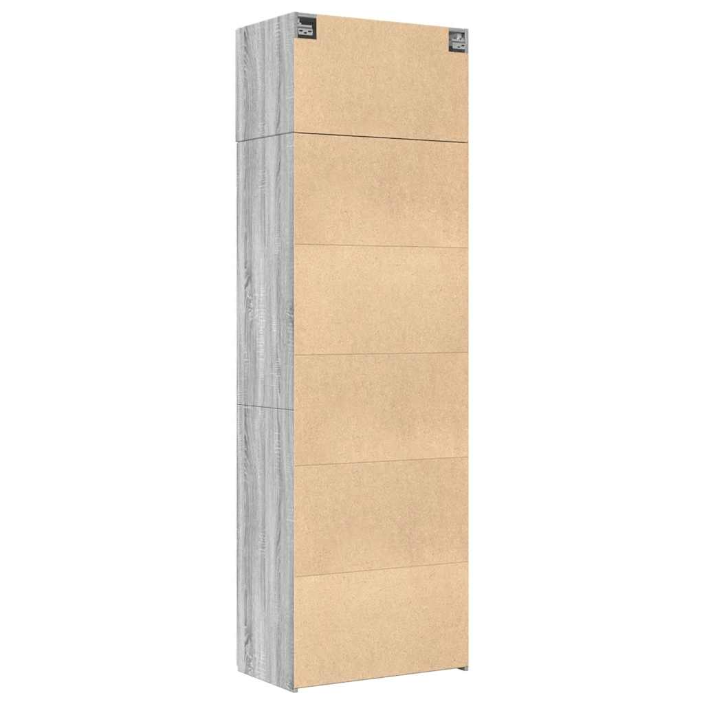 Ραφιέρα με Ντουλάπια Γκρι Sonoma 70x42,5x225 εκ. Επεξ. Ξύλο