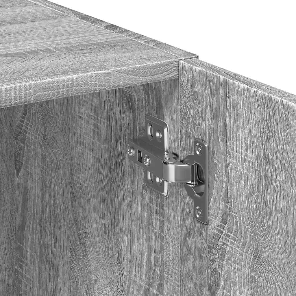 Ραφιέρα με Ντουλάπια Γκρι Sonoma 70x42,5x225 εκ. Επεξ. Ξύλο