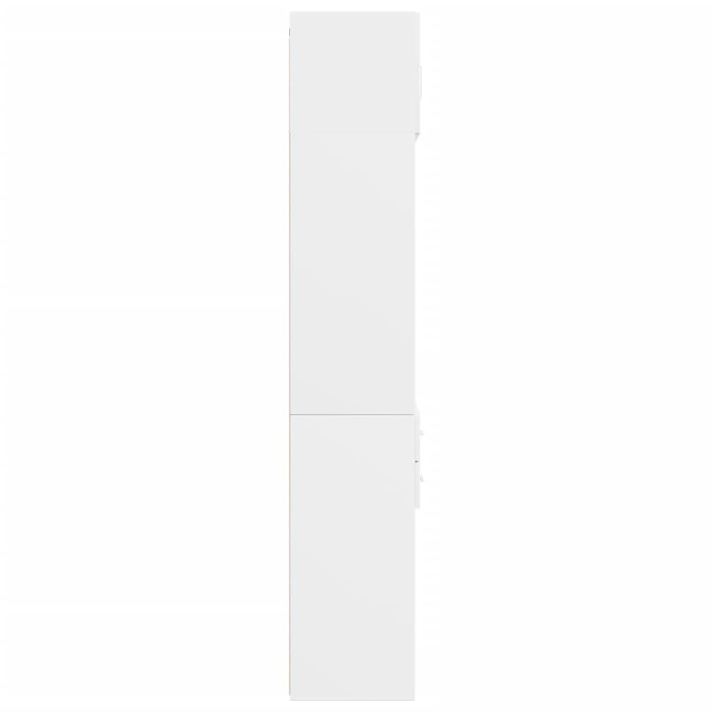 Ραφιέρα με Ντουλάπια Λευκή 70x42,5x225 εκ. Επεξεργασμένο Ξύλο