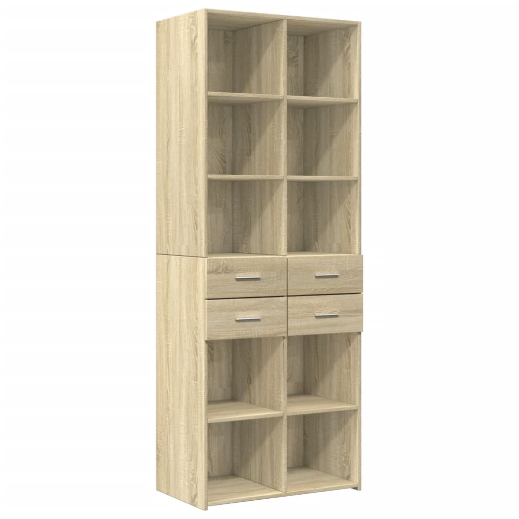 Ραφιέρα με Ντουλάπια Sonoma Δρυς 70x42,5x225 εκ. Επεξ. Ξύλο - Pakobazaar