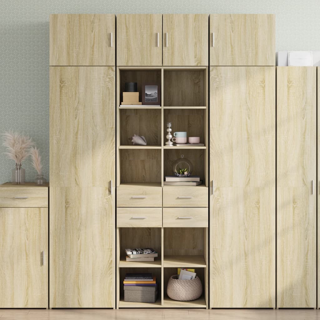 Ραφιέρα με Ντουλάπια Sonoma Δρυς 70x42,5x225 εκ. Επεξ. Ξύλο - Pakobazaar