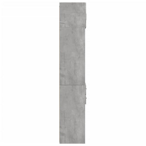 Ραφιέρα με Ντουλάπια Γκρι Σκυροδέμ. 70x42,5x225 εκ. Επεξ. Ξύλο