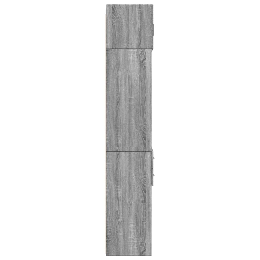 Ραφιέρα με Ντουλάπια Γκρι Sonoma 70x42,5x225 εκ. Επεξ. Ξύλο