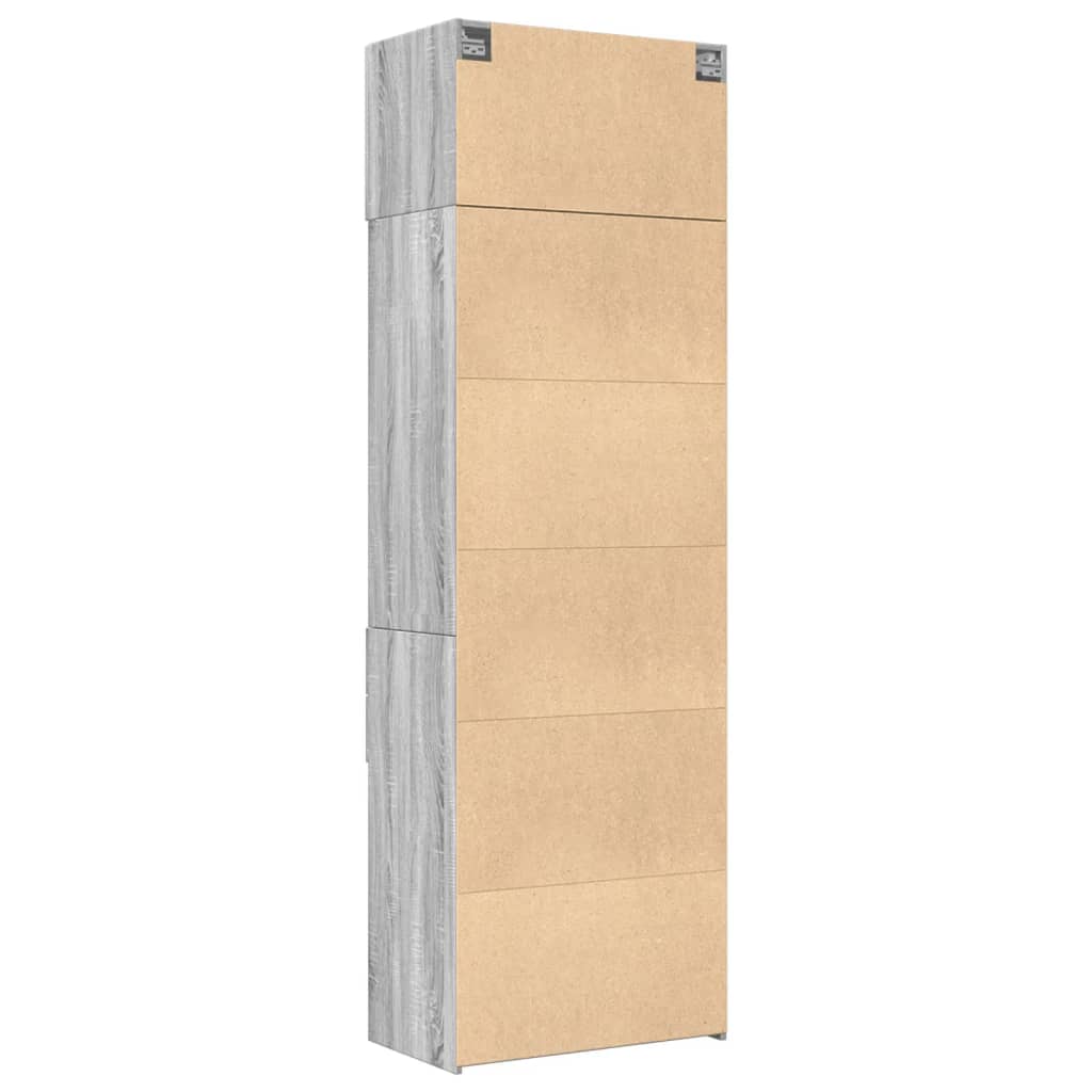 Ραφιέρα με Ντουλάπια Γκρι Sonoma 70x42,5x225 εκ. Επεξ. Ξύλο