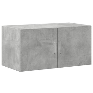 Ραφιέρα με Ντουλάπια Γκρι Σκυρ. 80x35,5x180 εκ. από Επεξ. Ξύλο - Pakobazaar