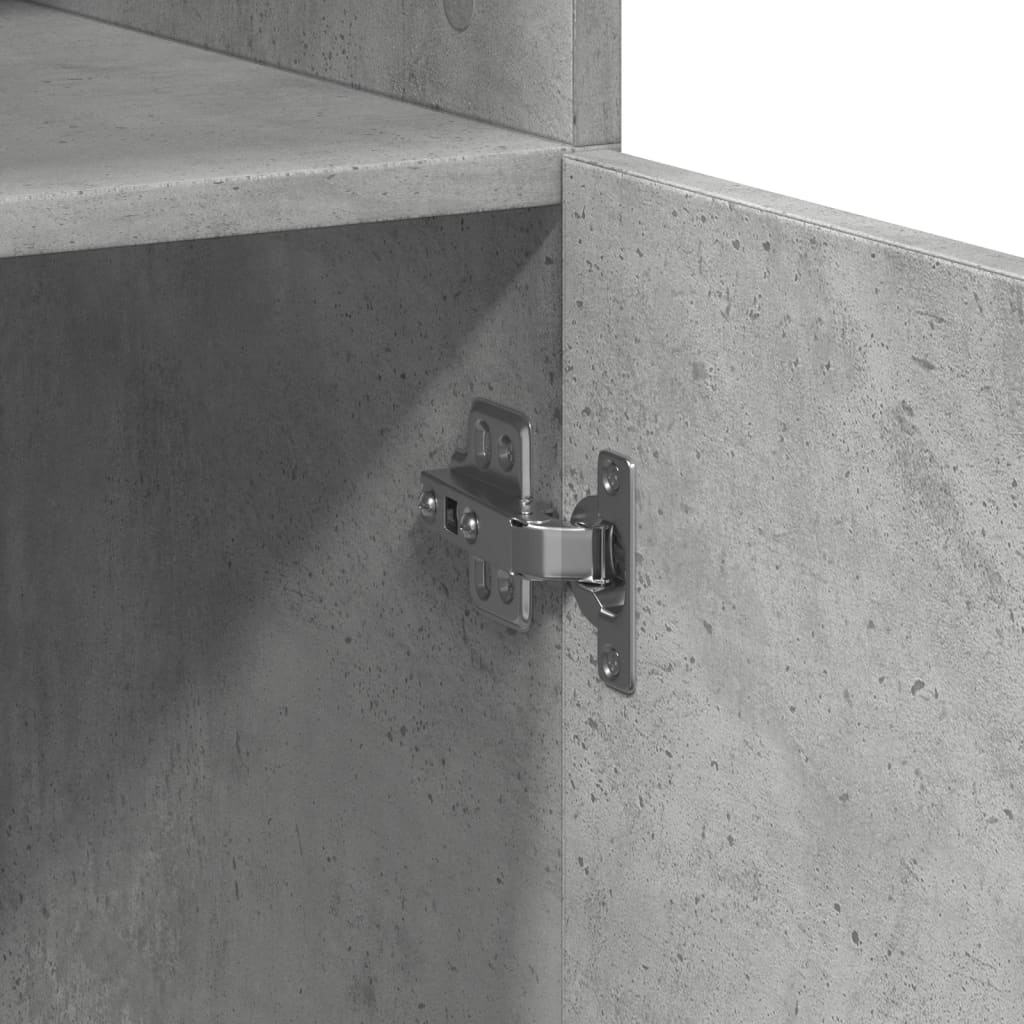 Ραφιέρα με Ντουλάπια Γκρι Σκυρ. 80x35,5x180 εκ. από Επεξ. Ξύλο - Pakobazaar