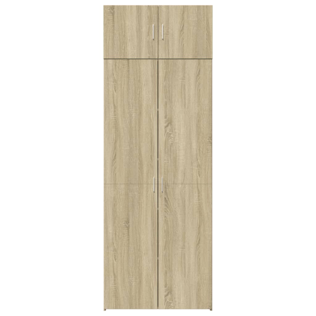 Ραφιέρα με Ντουλάπια Sonoma Δρυς 80x42,5x225 εκ. Επεξ. Ξύλο