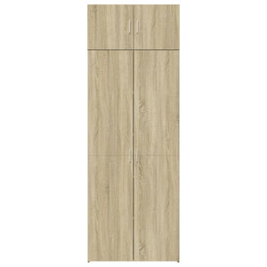 Ραφιέρα με Ντουλάπια Sonoma Δρυς 80x42,5x225 εκ. Επεξ. Ξύλο