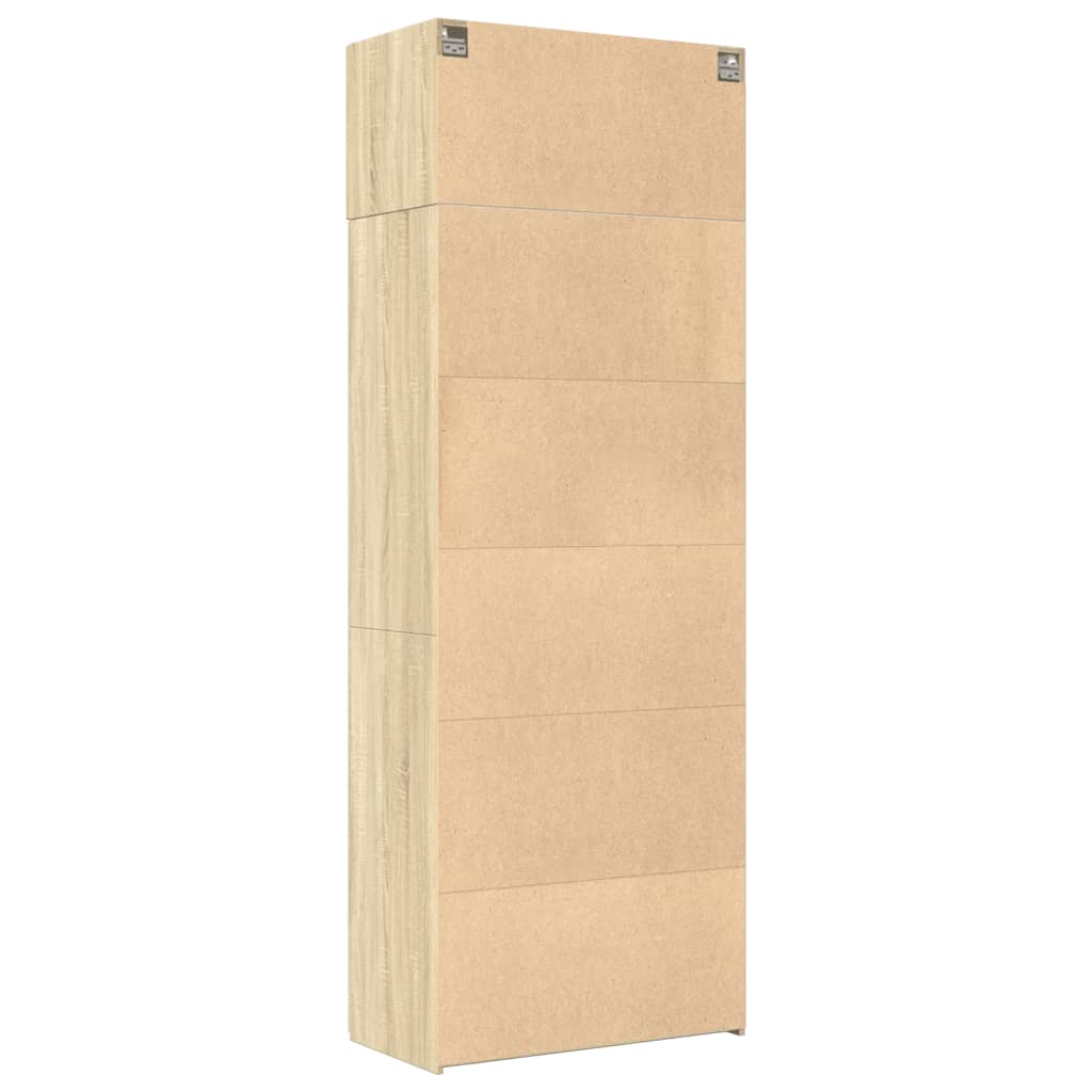 Ραφιέρα με Ντουλάπια Sonoma Δρυς 80x42,5x225 εκ. Επεξ. Ξύλο