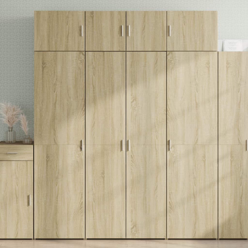 Ραφιέρα με Ντουλάπια Sonoma Δρυς 80x42,5x225 εκ. Επεξ. Ξύλο