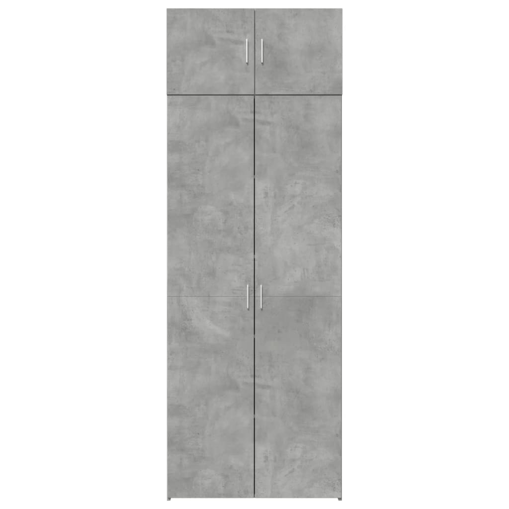 Ραφιέρα με Ντουλάπια Γκρι Σκυρ. 80x35,5x180 εκ. από Επεξ. Ξύλο