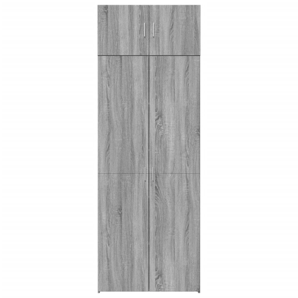 Ραφιέρα με Ντουλάπια Γκρι Sonoma 80x42,5x225εκ Επεξ. Ξύλο