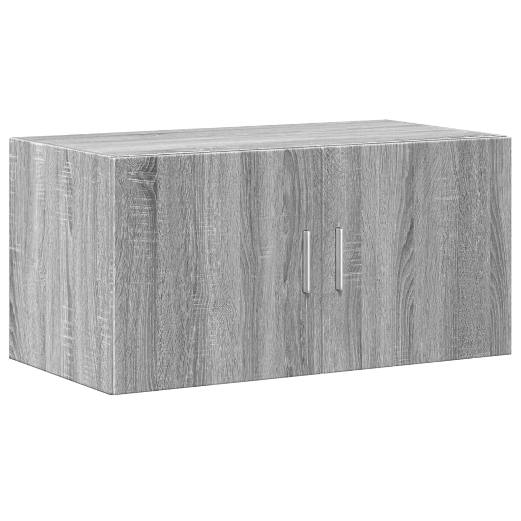 Ραφιέρα με Ντουλάπια Γκρι Sonoma 80x42,5x225εκ Επεξ. Ξύλο